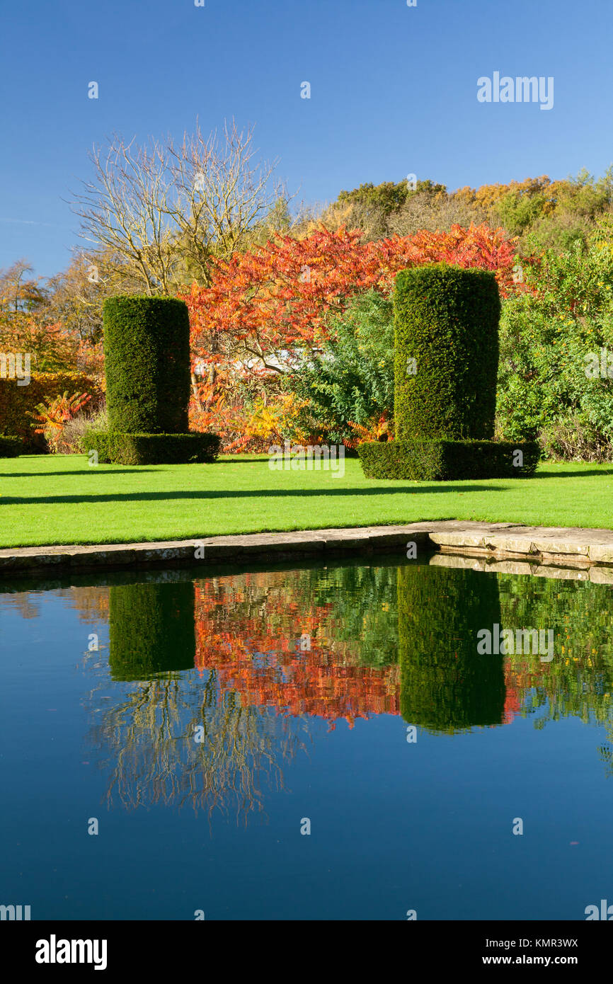 Scampston Hall Walled Garden, North Yorkshire, in Autumn. October 2017. A four acre contemporary garden designed by Piet Oudolf. Stock Photo