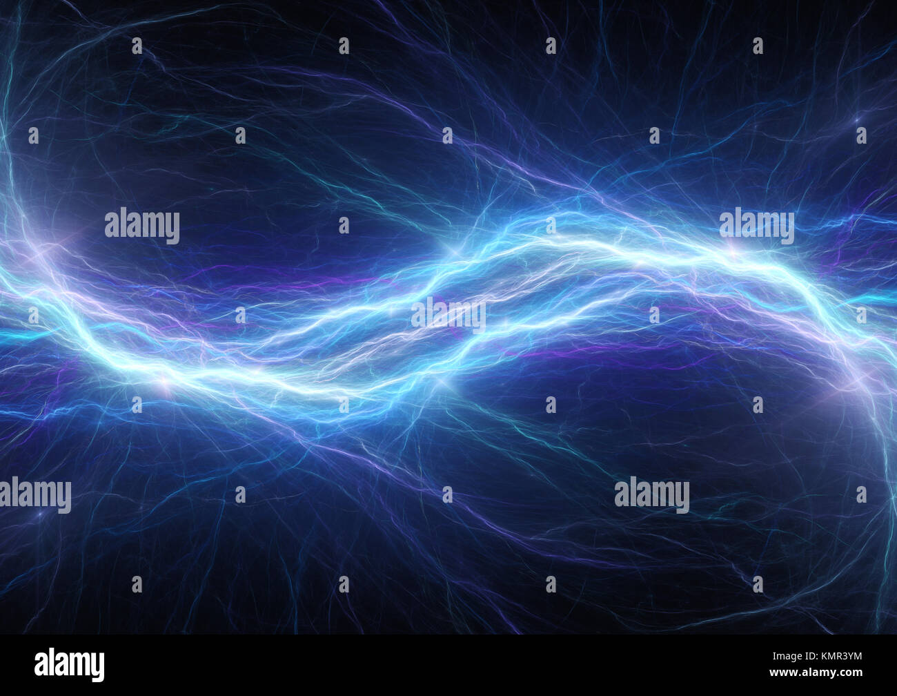 Blue lightning bolt, abstract plasma and energy background Stock Photo ...
