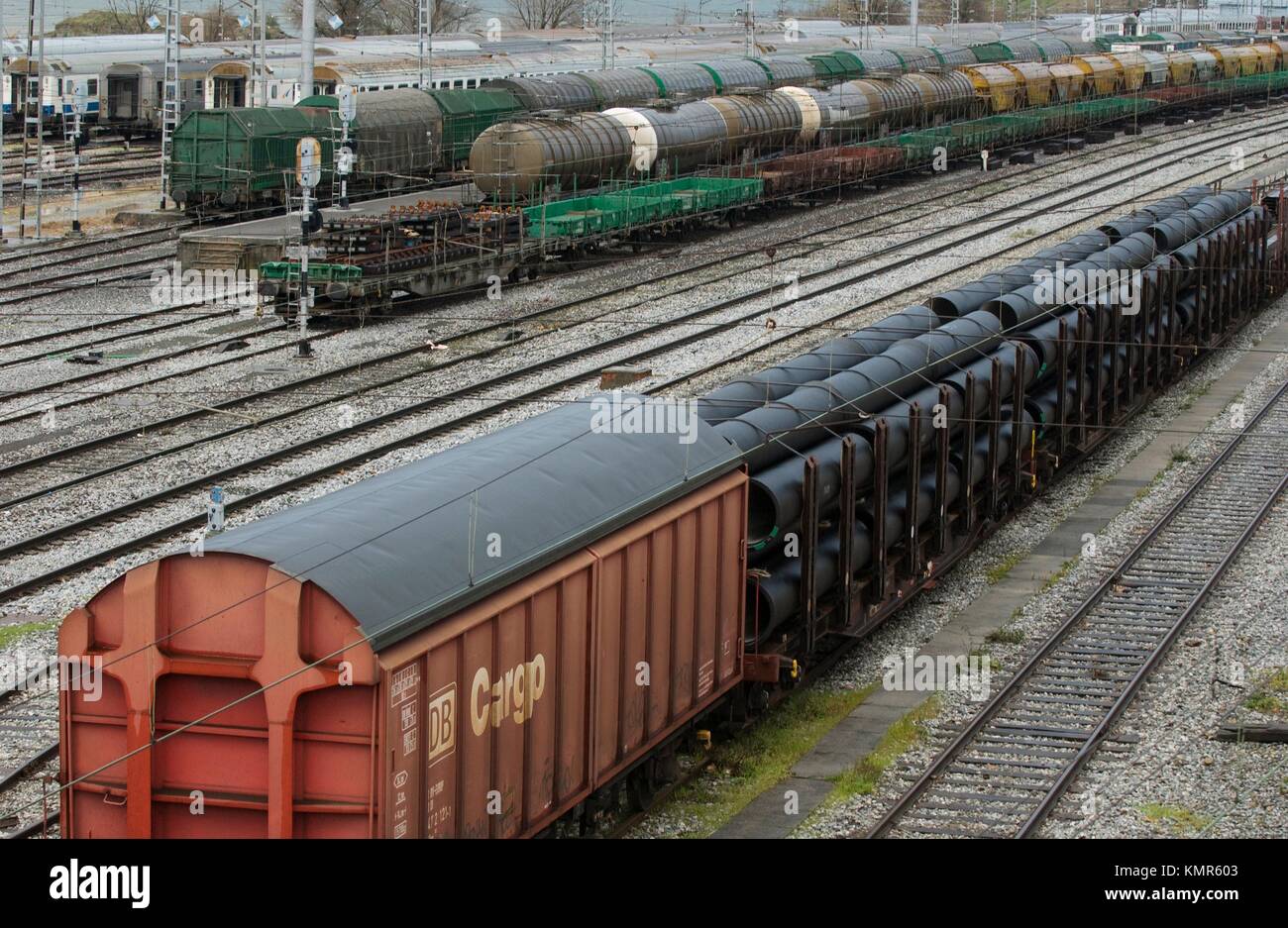 Freight trains. Irun. Guipúzcoa (SpanishFrench border Stock Photo Alamy