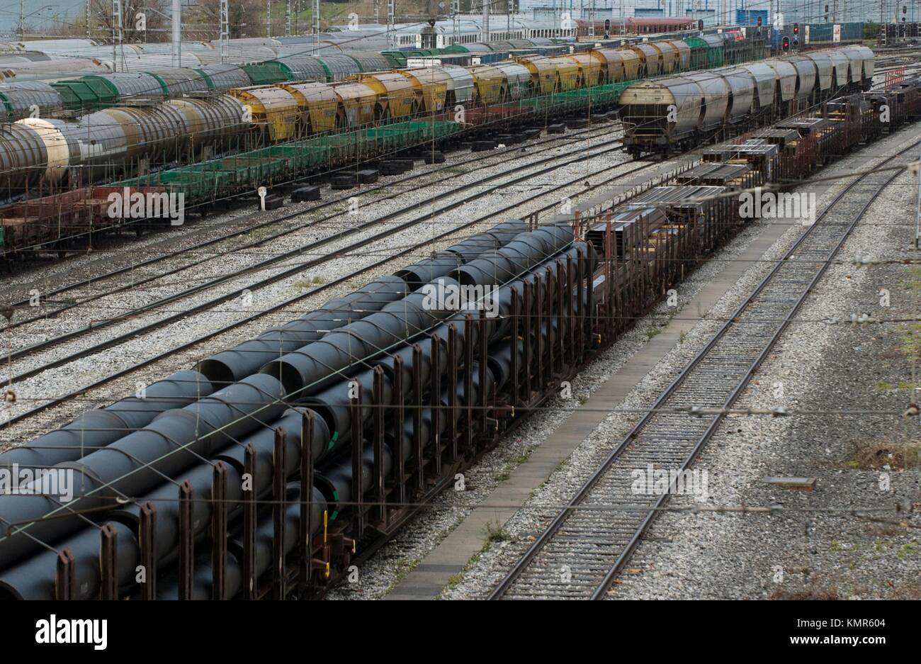 Freight trains. Irun. Guipúzcoa (SpanishFrench border Stock Photo Alamy