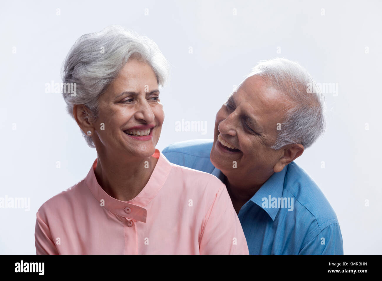 Close up of senior couple smiling Stock Photo