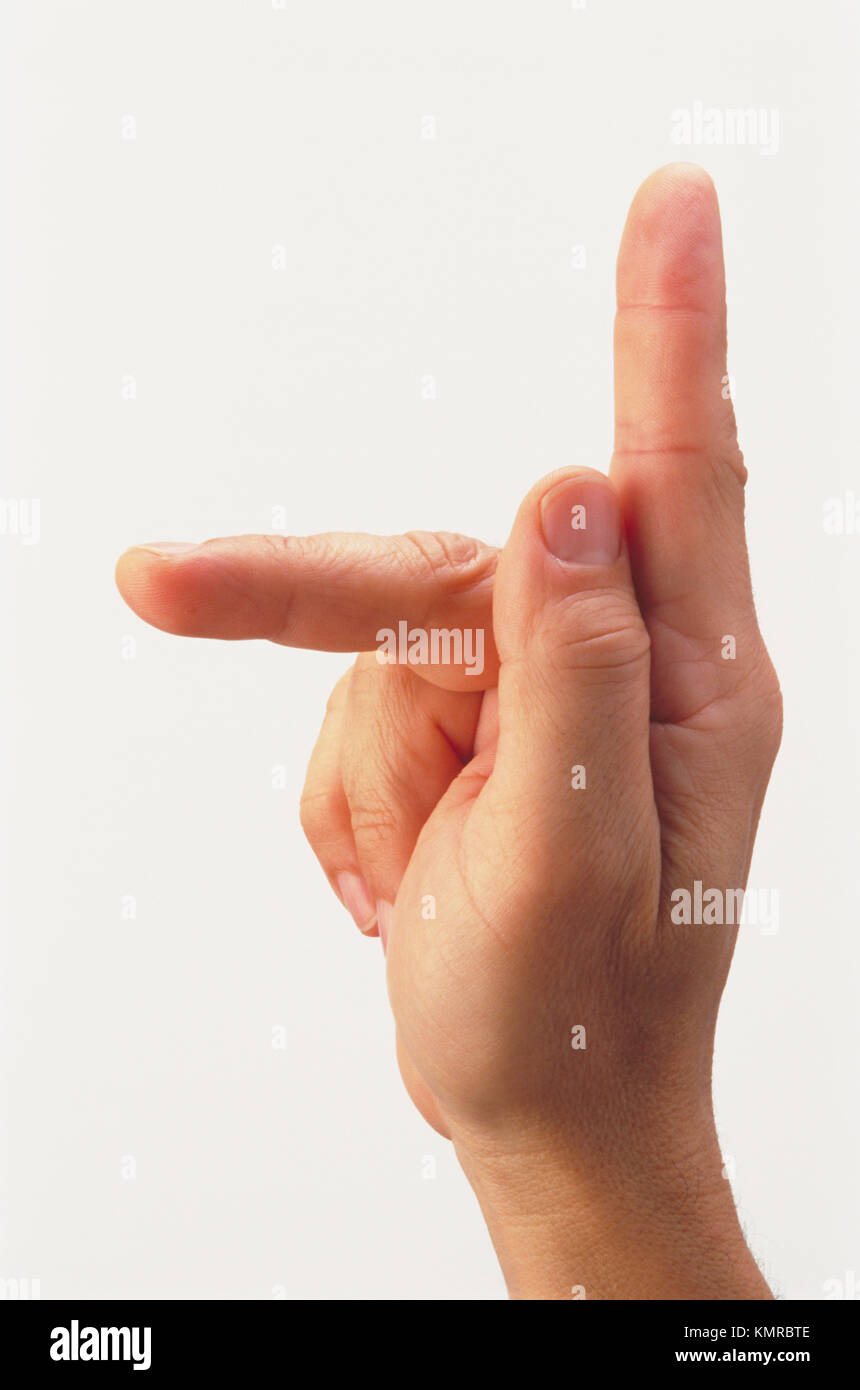 American Sign Language. Letter K Stock Photo Alamy