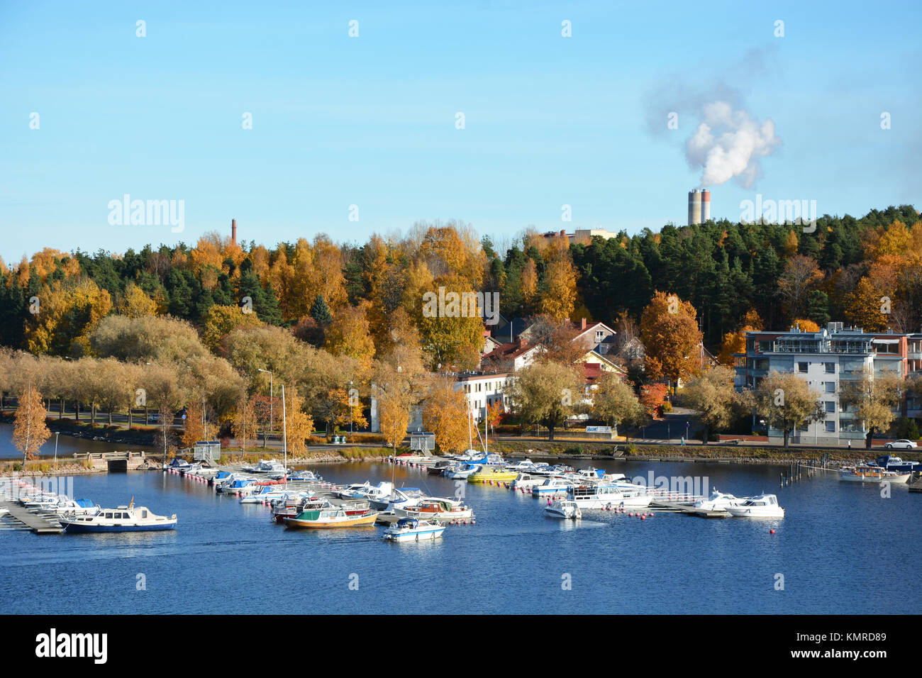 Lappeenranta harbour on October 12, 2013. Lappeenranta is the seaport on the Saima canal Stock Photo