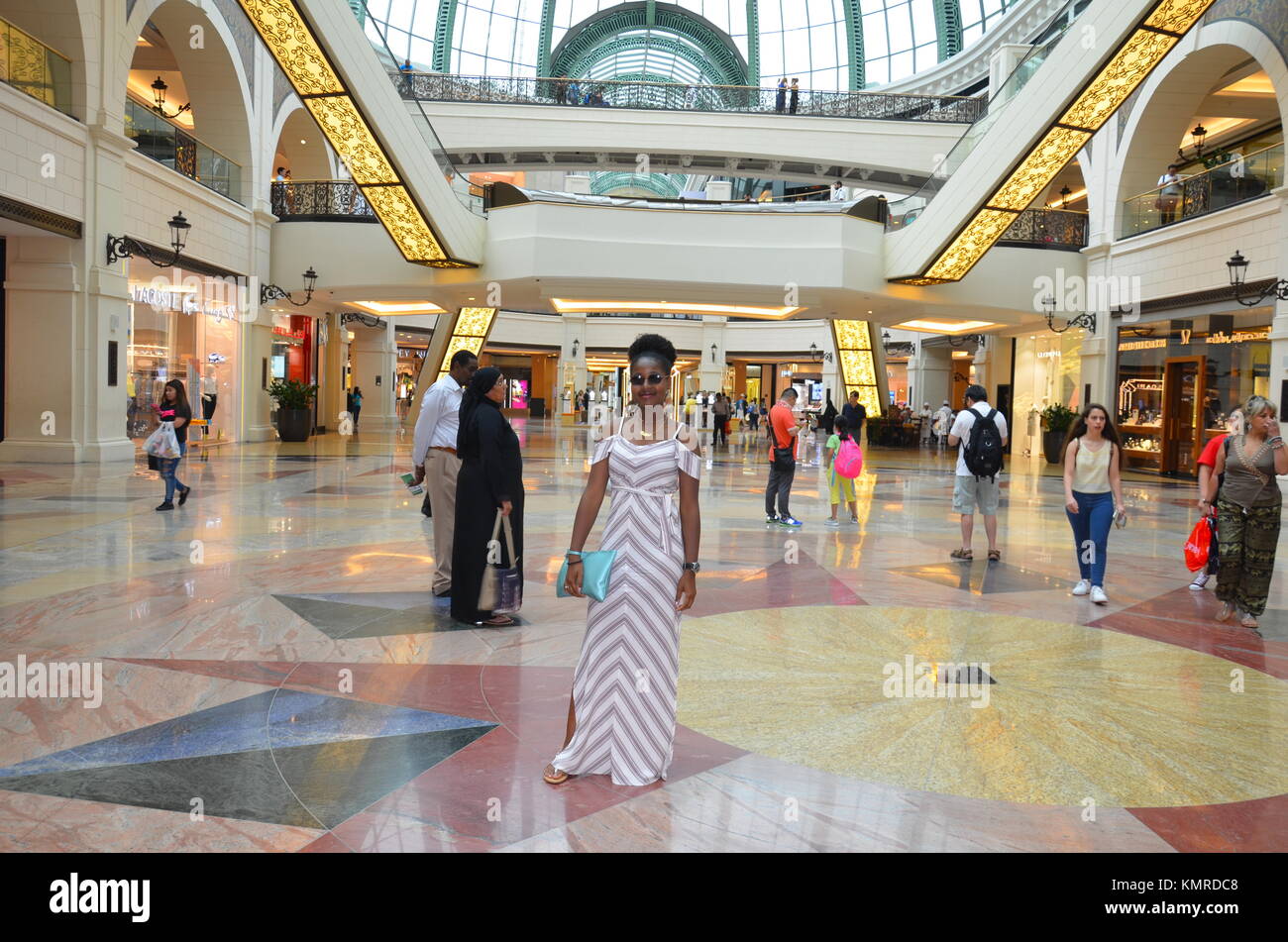 Afro Caribbean Woman At The Dubai Mall United Arab Emirates Stock