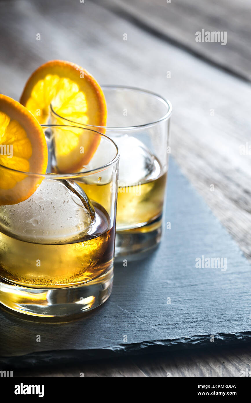 Old Fashioned Cocktails Stock Photo Alamy
