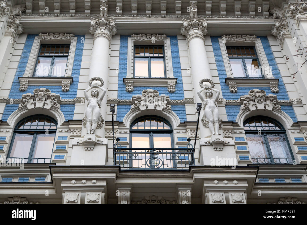 Art Nouveau (jugendstil) architecture in Riga, Latvia. The Latvian ...