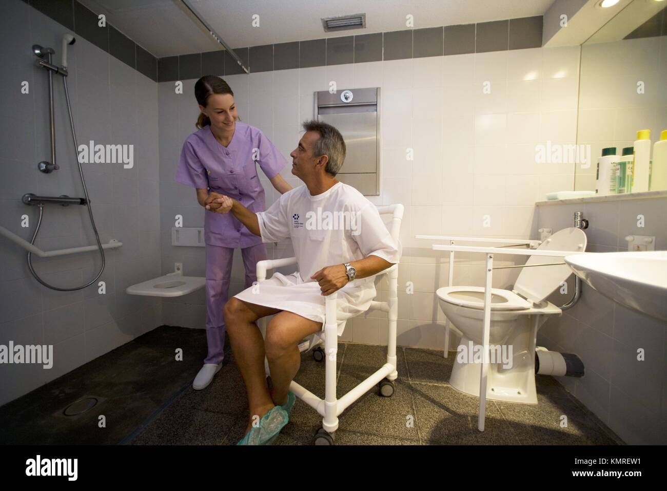 Hospital, WC for handicapped Stock Photo Alamy