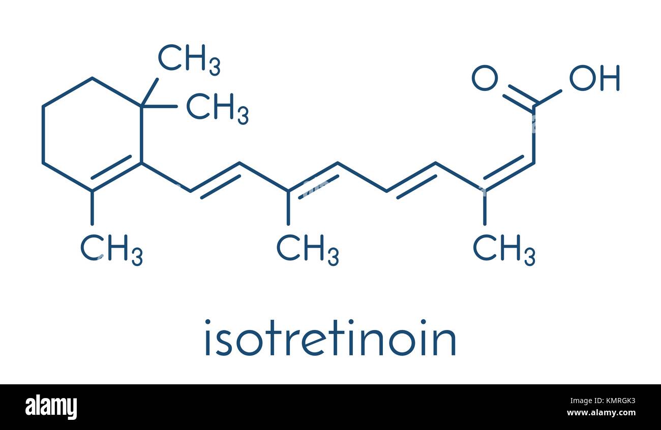 Isotretinoin acne treatment drug molecule Known to be a teratogen Isotretinoin acne treatment drug molecule Known to be a teratogen