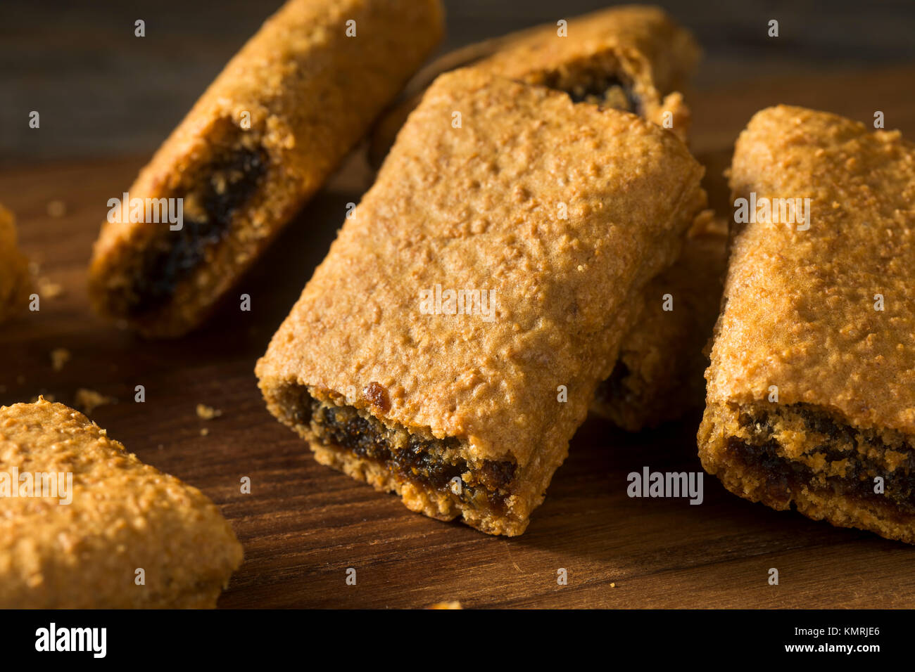 Healthy Homemade Fig Fruit Bars Ready to Eat Stock Photo