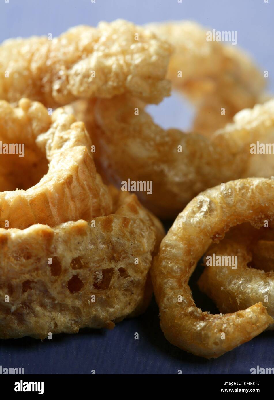 Crispy pork salted rind, fat junk appetizer from Asia Stock Photo Alamy