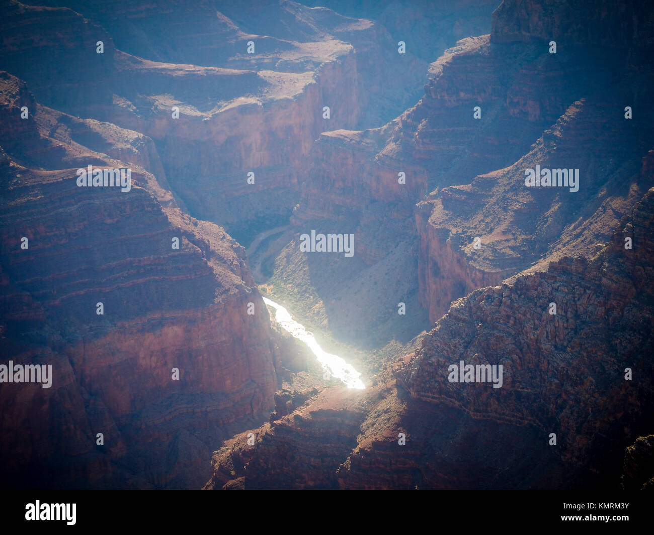Aerial view from the Grand Canyon National Park and Colorado River Stock Photo