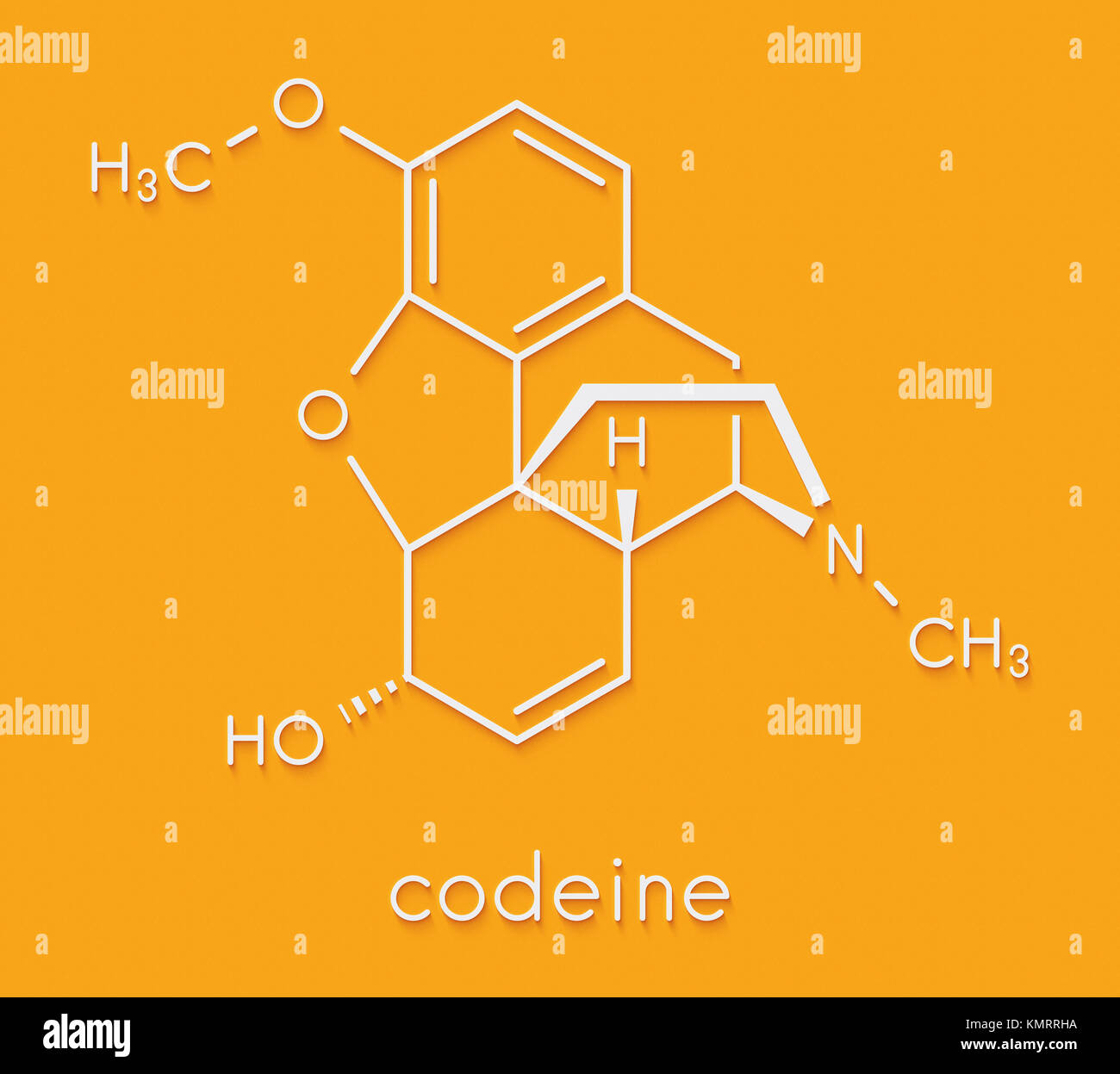 Codeine pain and cough relief drug molecule. Skeletal formula Stock ...
