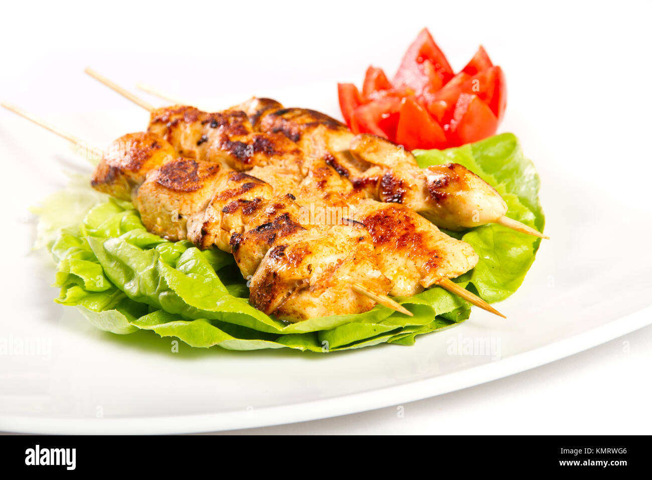 Chicken skewers with turkish spices Stock Photo Alamy