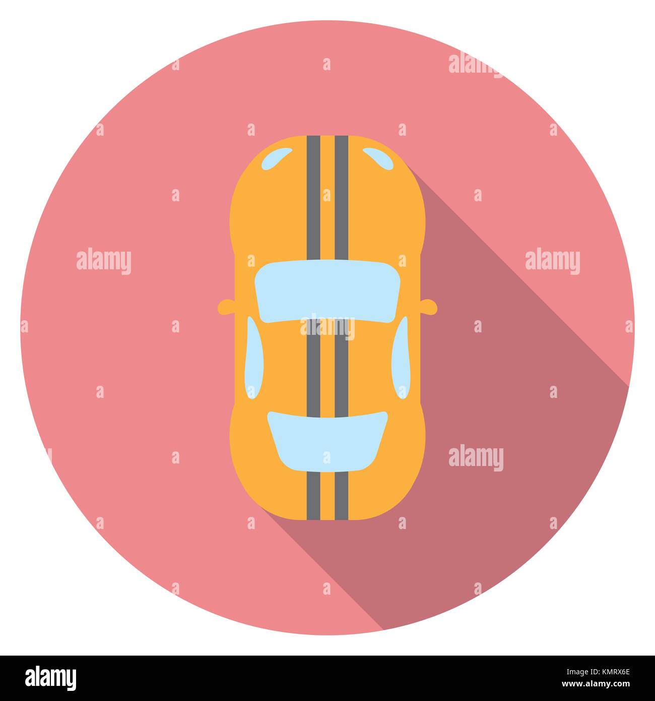 Flat design modern vector illustration of car icon with long shadow ...