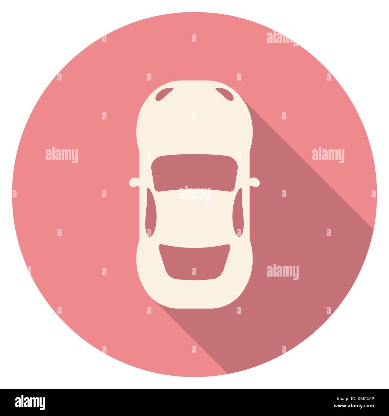 Flat design modern vector illustration of Car Icon with long shadow ...