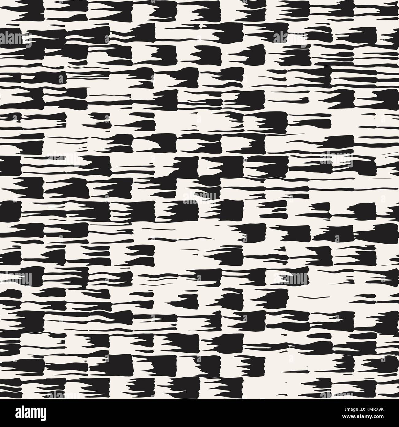 Vector seamless pattern with brush stripes and strokes. Black and white ...