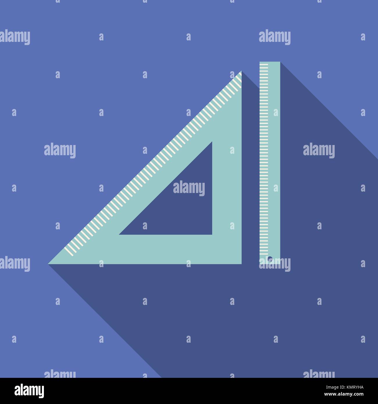 Flat design modern vector illustration of triangle and straightedge