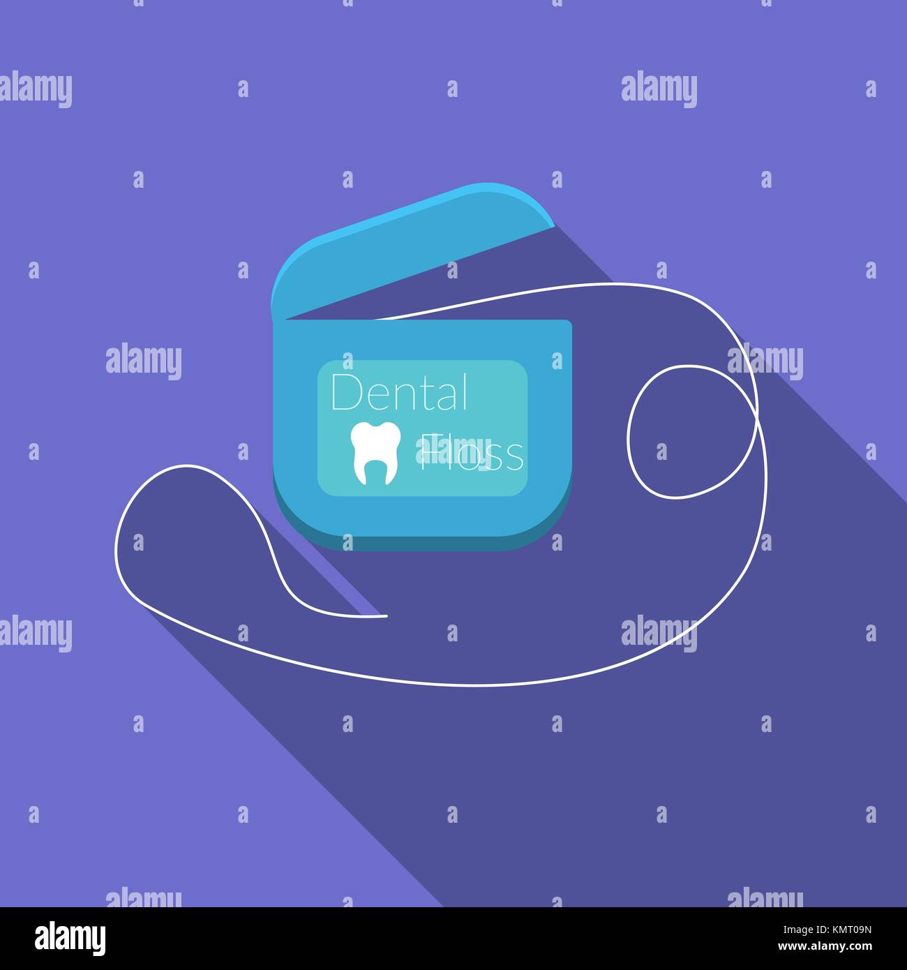 Flat design modern vector illustration of dental floss icon with long ...