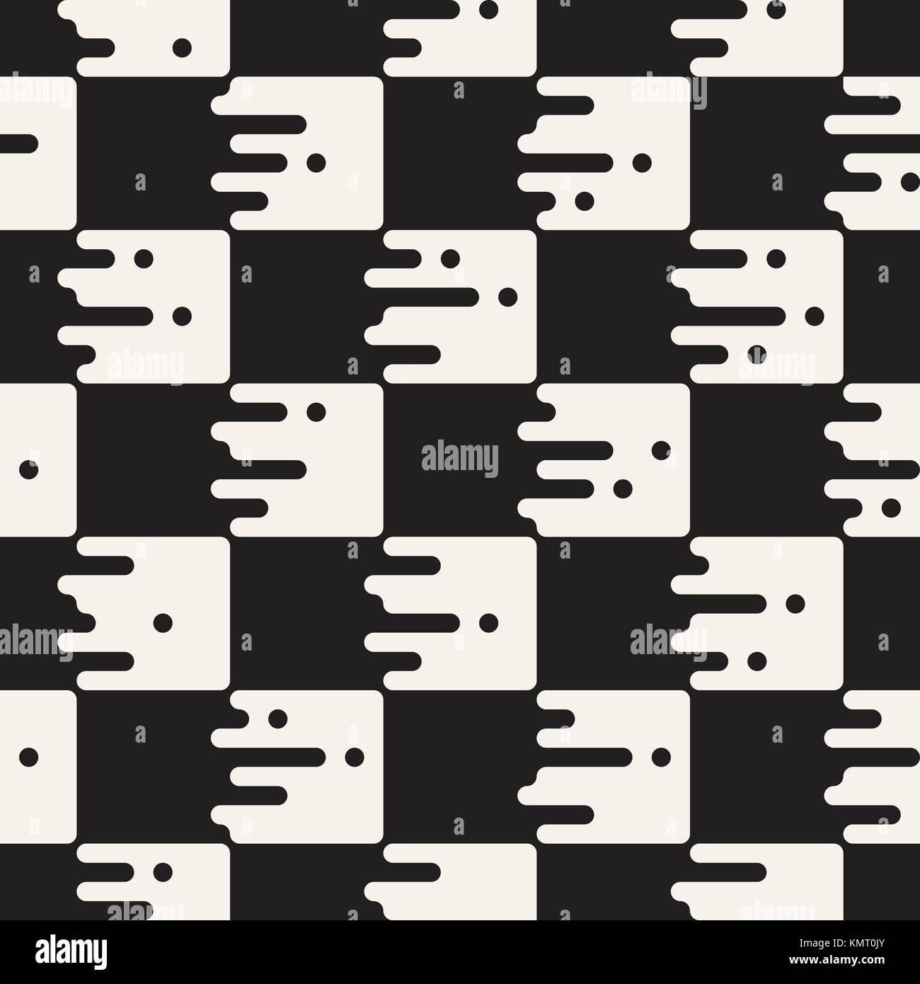 Vector seamless pattern with geometric spots. Monochrome random line ...