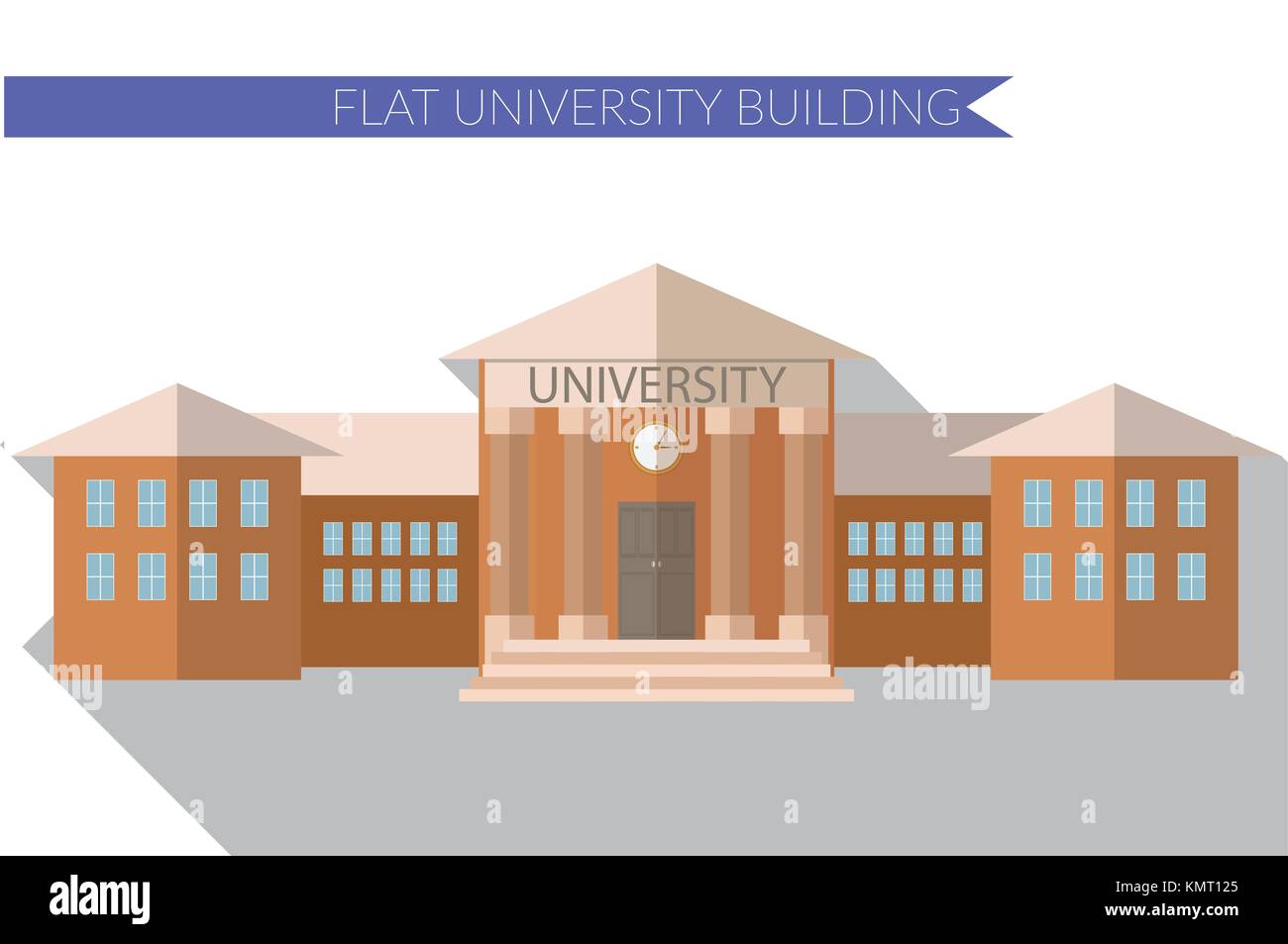 Flat design modern vector illustration of University building icon ...