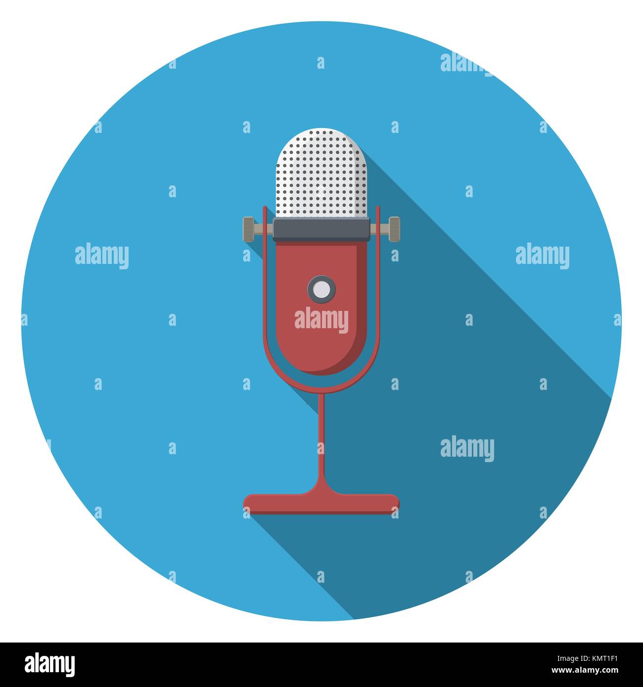 Flat design vector microphone icon with long shadow, isolated Stock ...