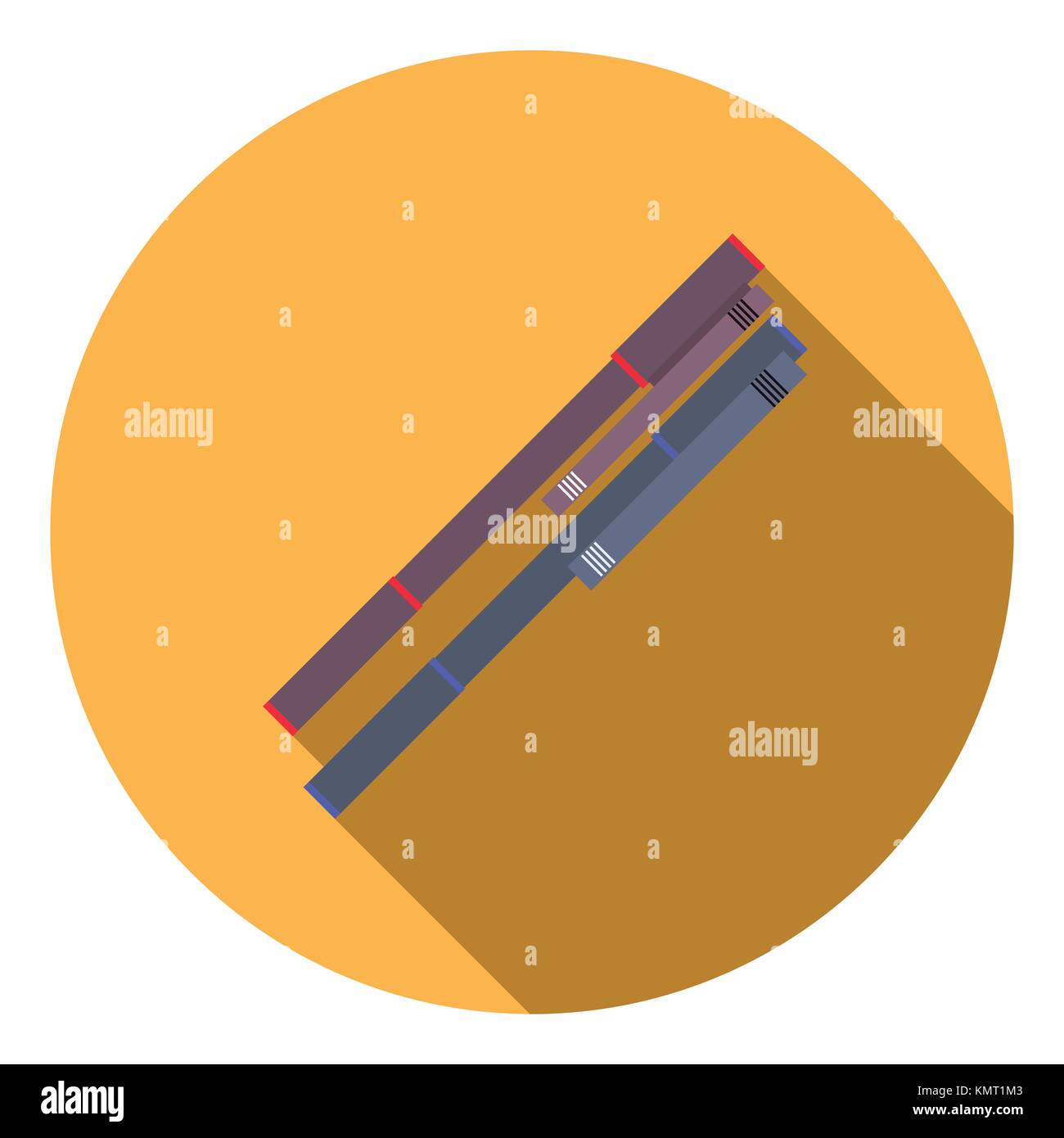 Flat design vector illustration concept of ballpoint pen icon long ...