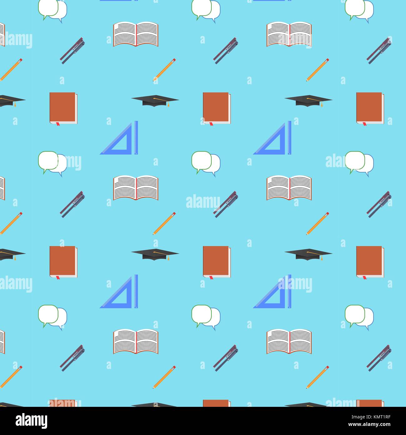 Back to School Flat design modern vector illustration, seamless pattern ...