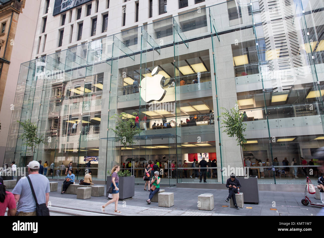 Apple flagship store in street,Sydney city centre,Australia