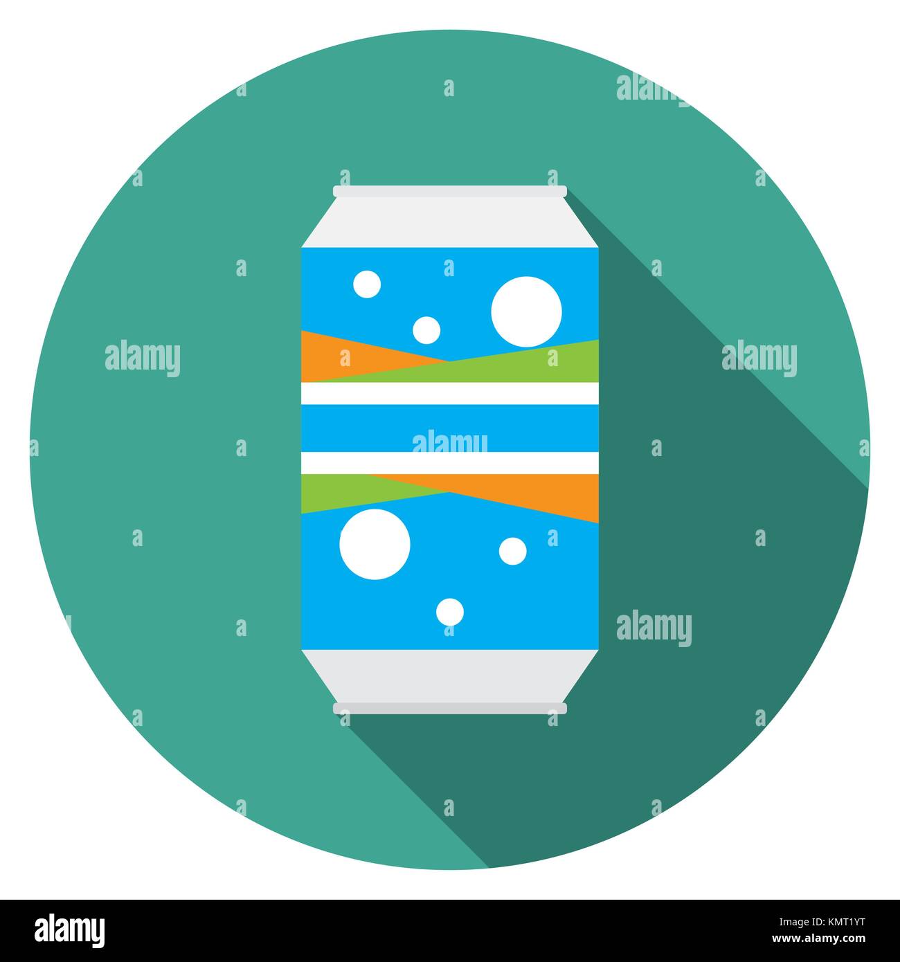 Flat design modern vector illustration of soda can icon with long