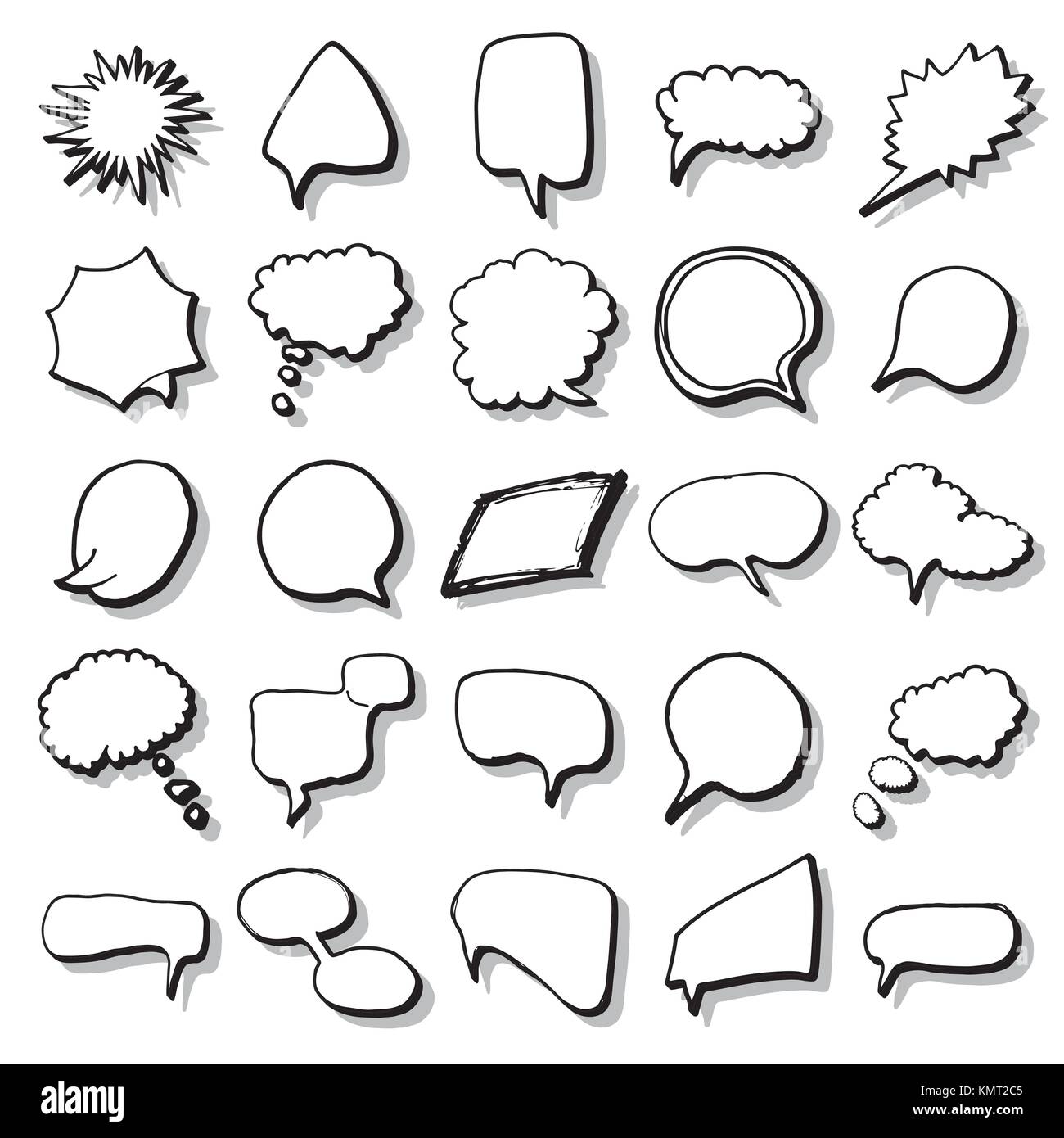 Download Comic Book Speech Bubbles And Cartoon Sound Effects Set Hand Drawn Pop Art Style Signs Vector Illustration Stock Vector Image Art Alamy