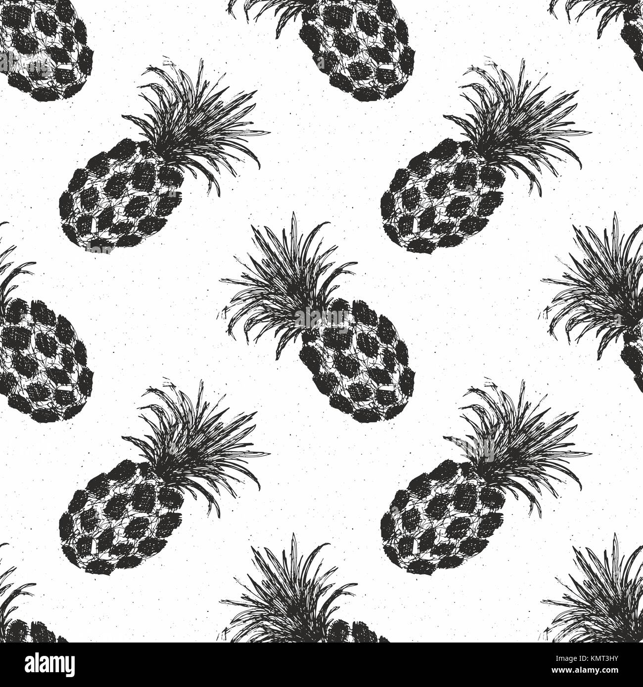 Pineapple hand drawn seamless pattern, fruits background vector ...