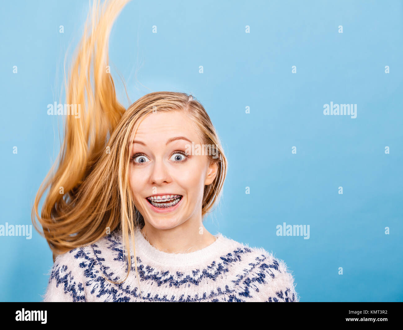 Hairstyles Ideas Happiness Concept Crazy Teenage Woman Wearing