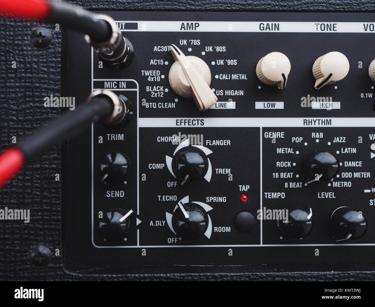 guitar amplifier with cable audio jack. Amp console Stock Photo Alamy