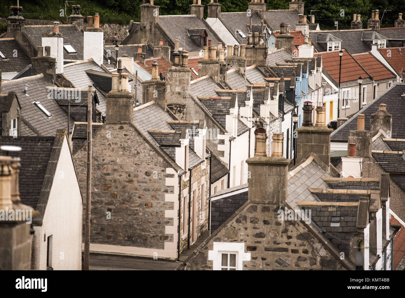 Cullen Panorama in Scottish Highlands Traditional Rustic Stone Built