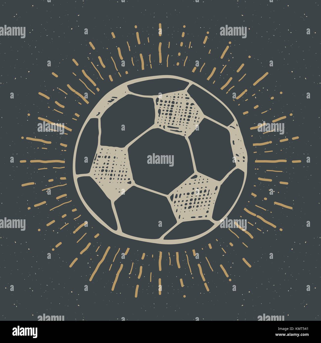 Vintage Label Hand Drawn Football Soccer Ball Sketch Grunge Textured Retro Badge Typography Design T Shirt Print Vector Illustration Stock Vector Image Art Alamy
