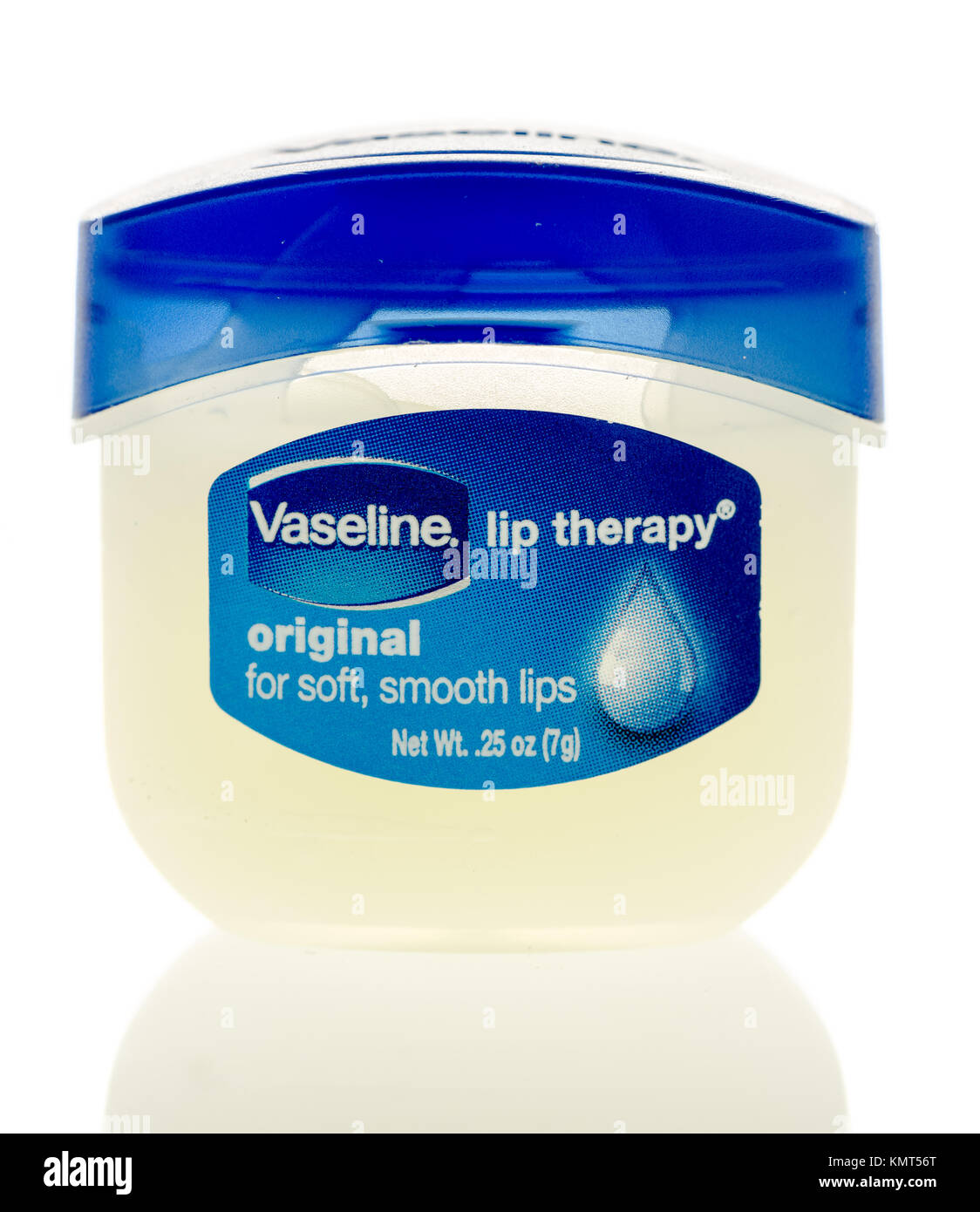 Winneconne, WI - 1 December 2017:  A package of Vaseline lip balm on an on an isolated background. Stock Photo
