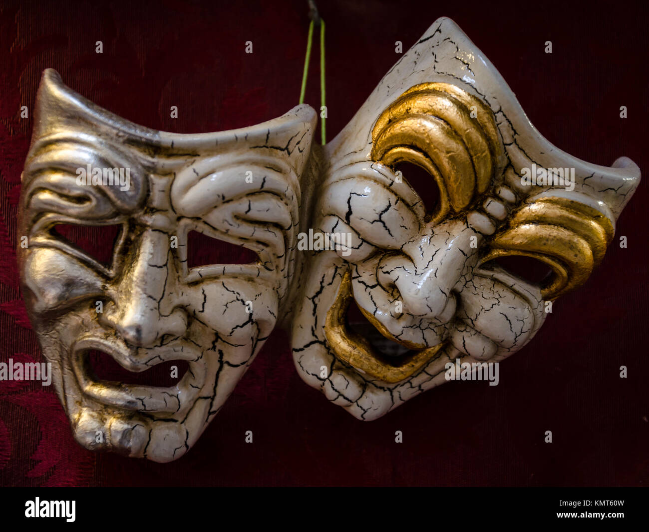 view of two carnival mask of venice. symbol. theatre. Stock Photo