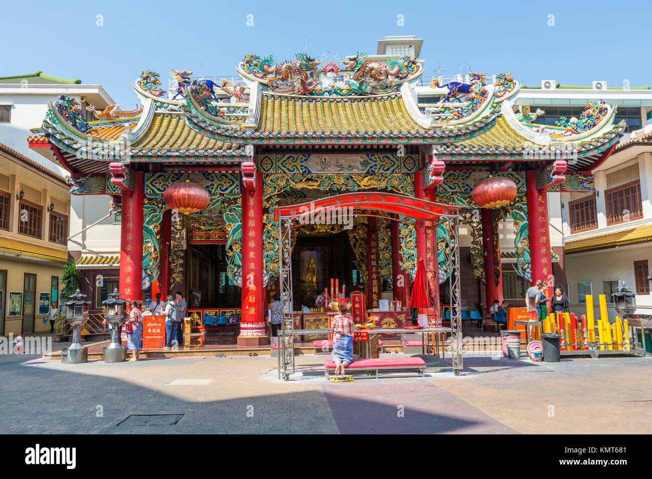 Bangkok, Thailand.  Thian Fah Hospital Shrine, Guan Yin, Goddess of Compassion and Mercy.  Chinatown. Stock Photo