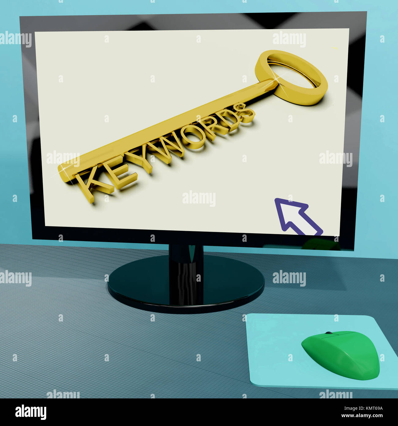 Keywords Key On Computer Showing Online Optimization Stock Photo - Alamy