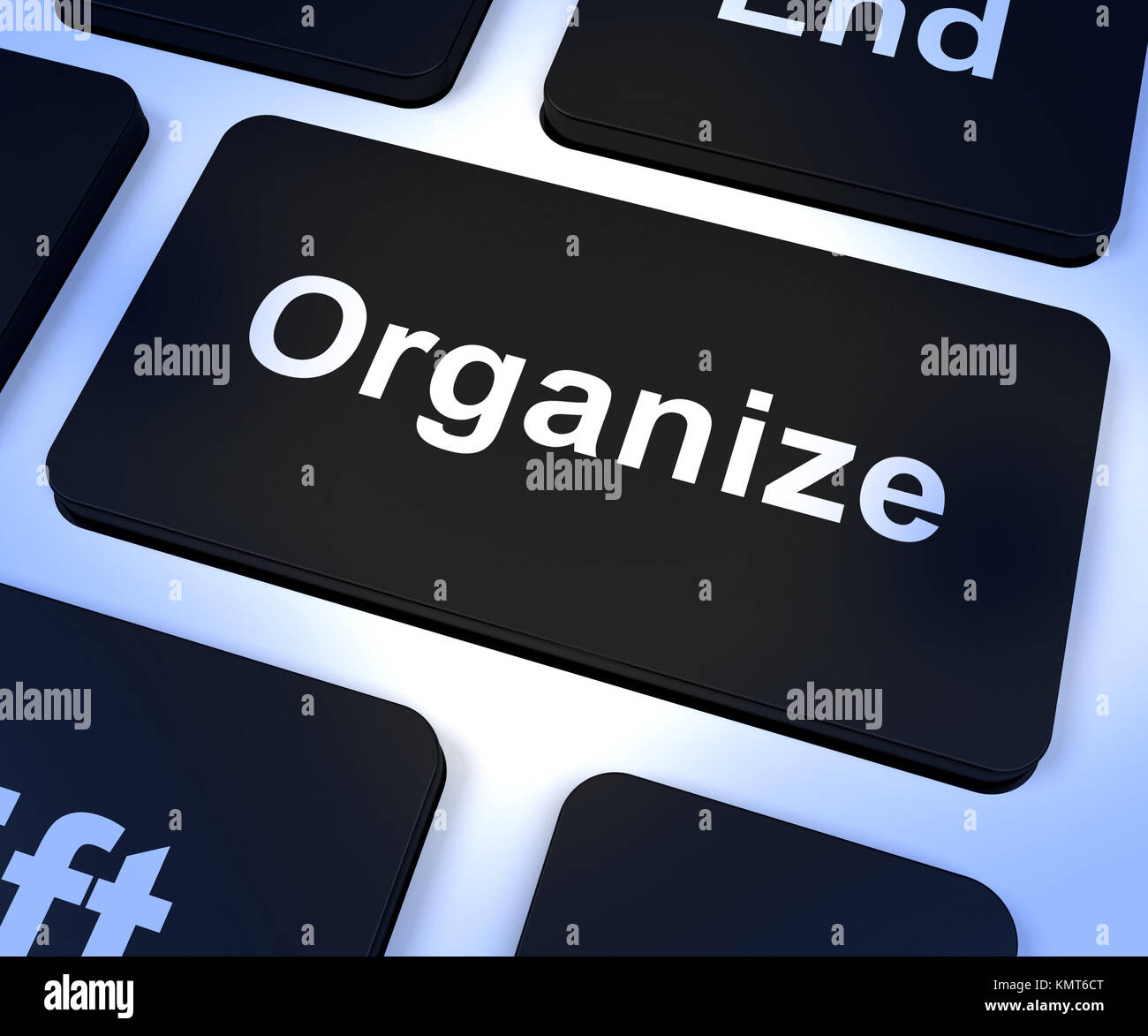 Organize Computer Key Shows Managing Online Stock Photo