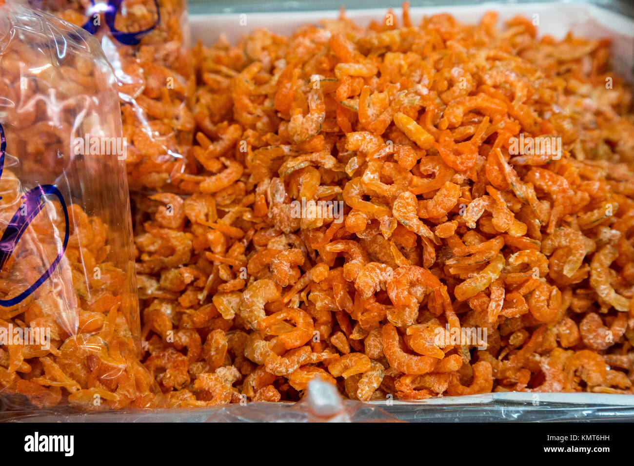 Bangkok, Thailand.  Dried Shrimp, Chinese Food Market, Chinatown. Stock Photo
