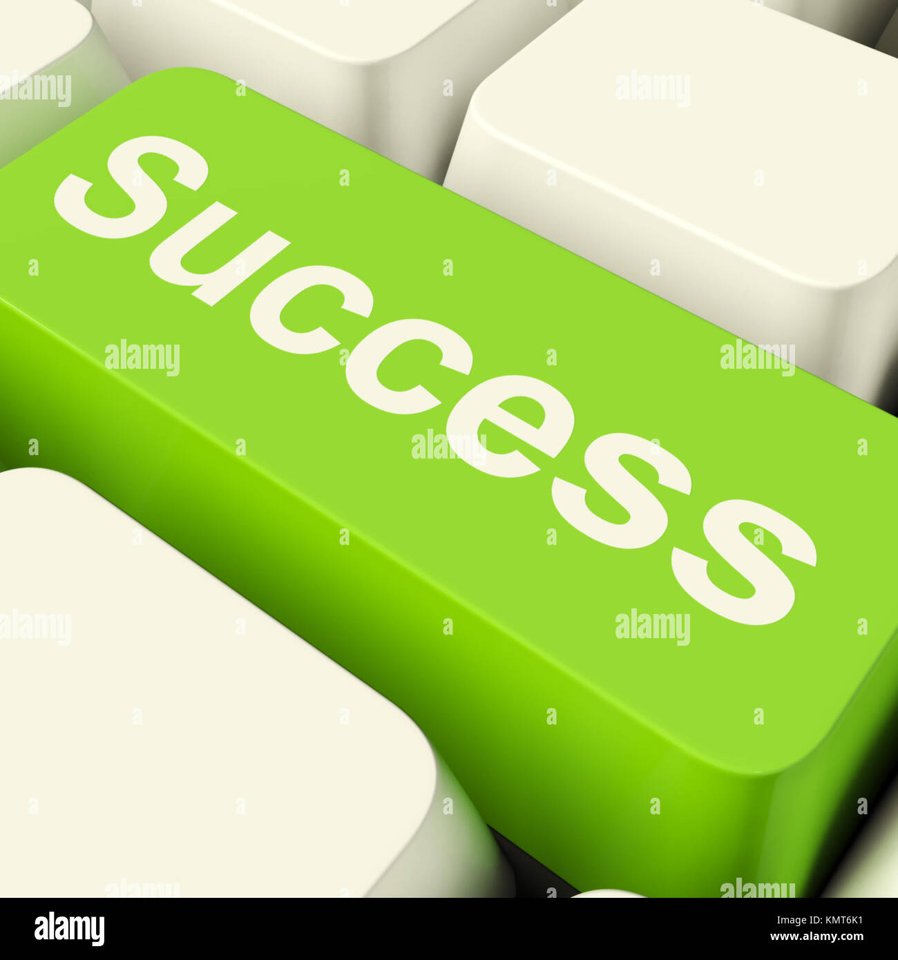 Success Computer Key In Green Showing Achievement And Determinations Stock Photo