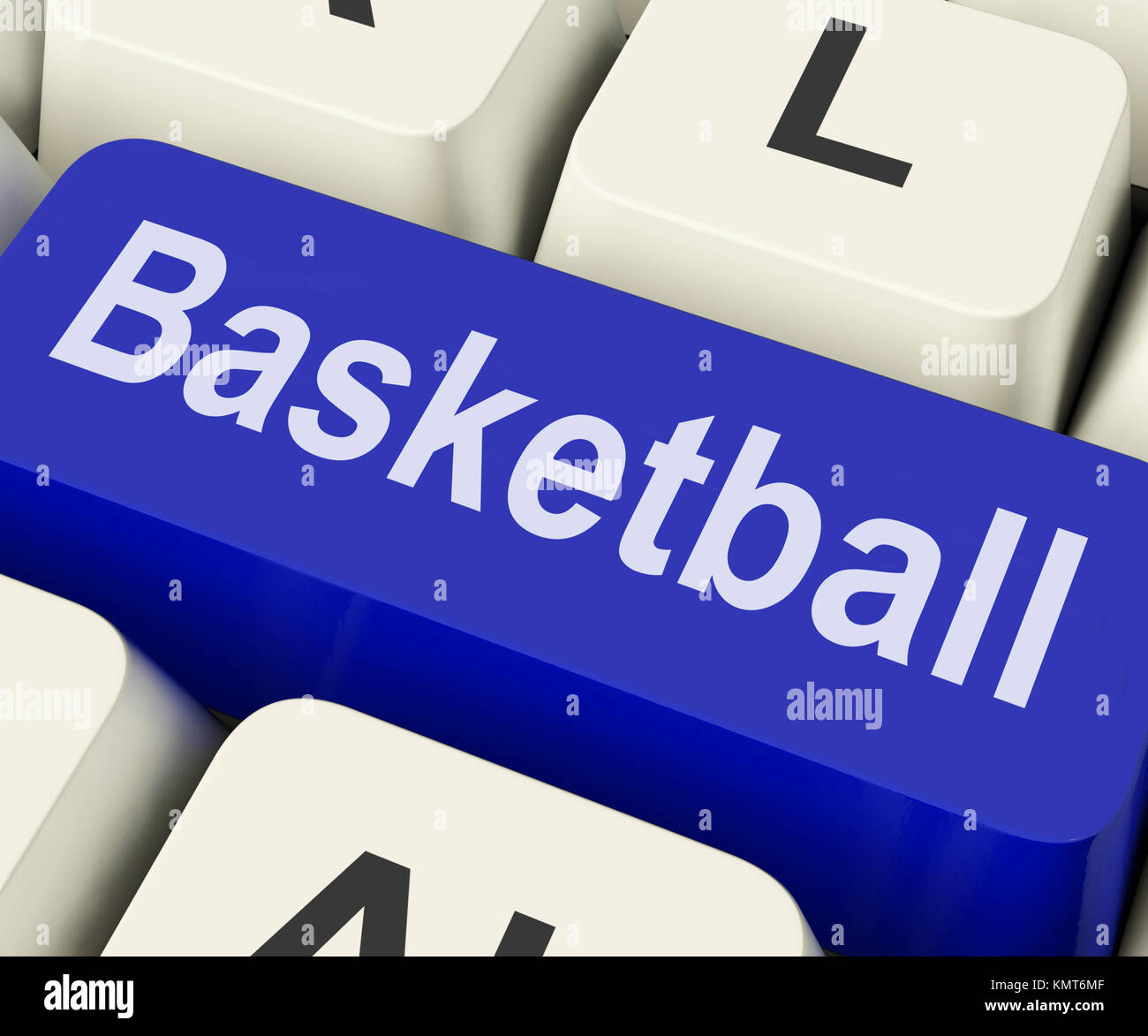Basketball Key Showing Basket Ball On Internet Or Web Stock Photo