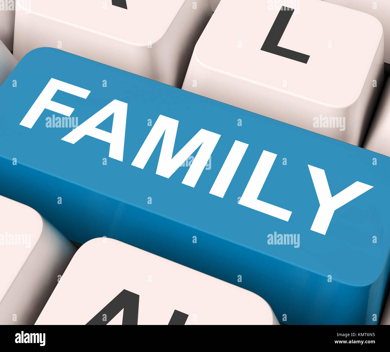 Family Key On Keyboard Meaning Relatives Relations Or Blood Relation Stock Photo