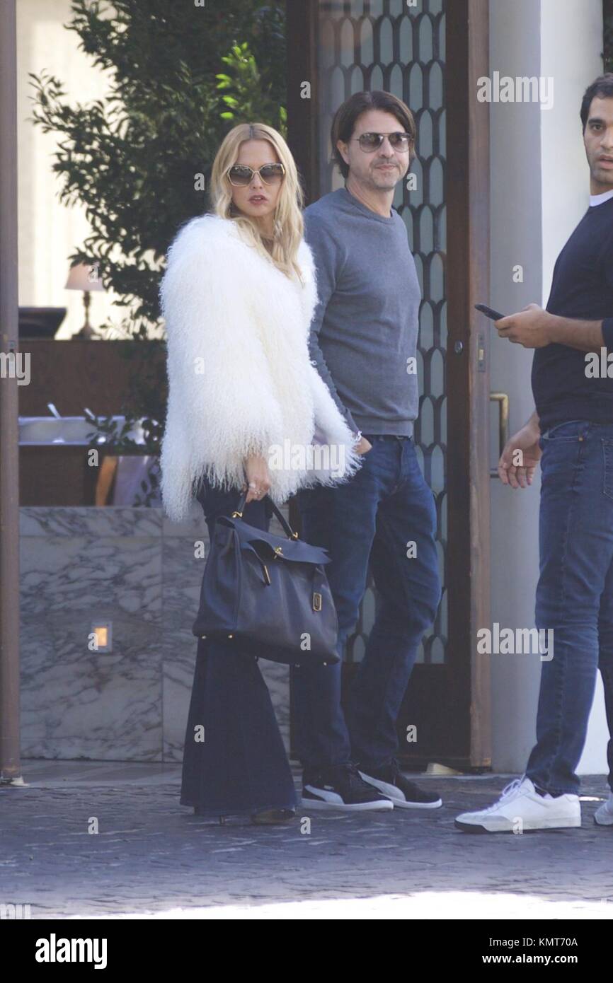 Rachel Zoe and husband Rodger Berman leave Cecconi's after having