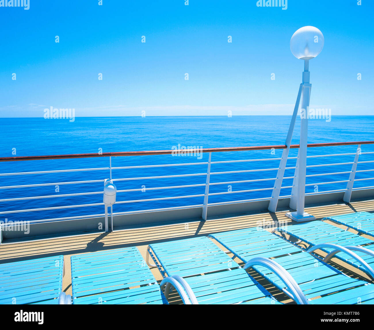Railing and deck of Cruise Ship Stock Photo - Alamy