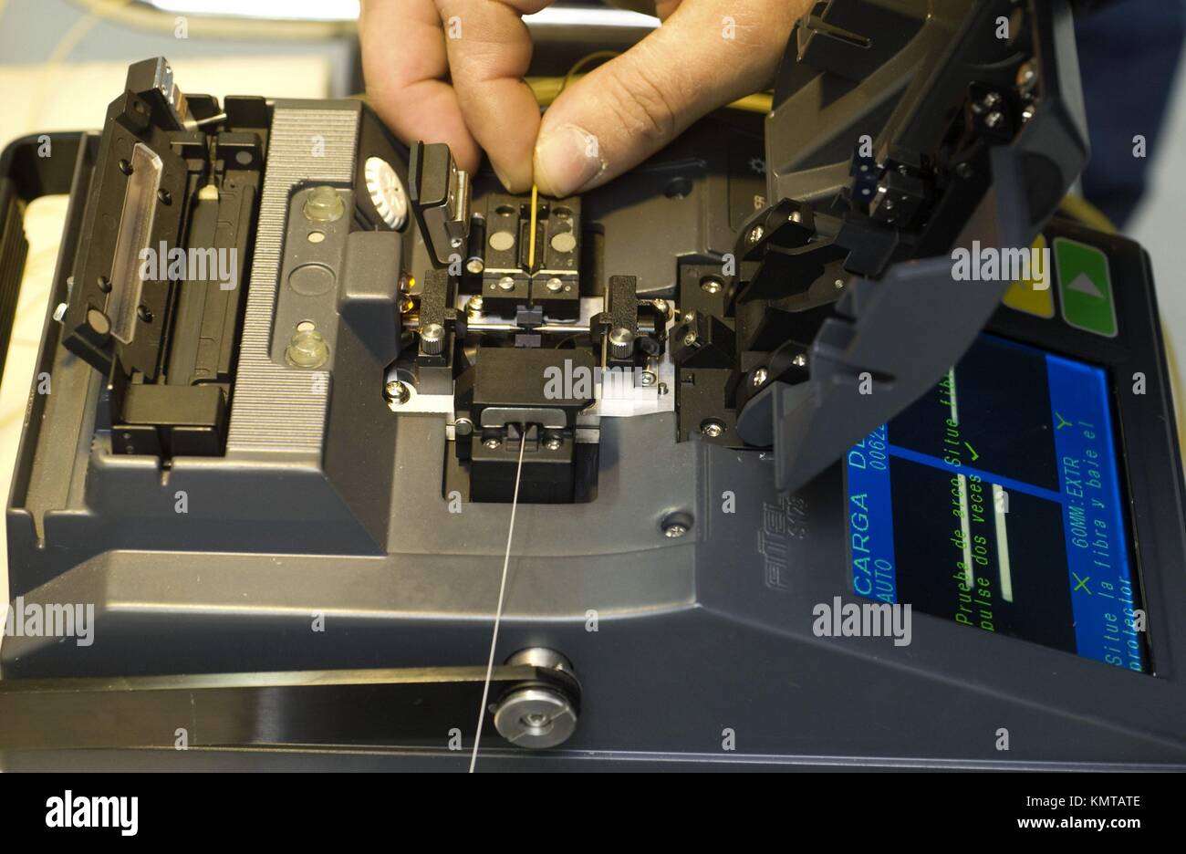 Cutting precision and fused optical fiber cable, telecommunication network  installations, Miramon Technological Park, Donostia, San Sebastian Stock  Photo - Alamy