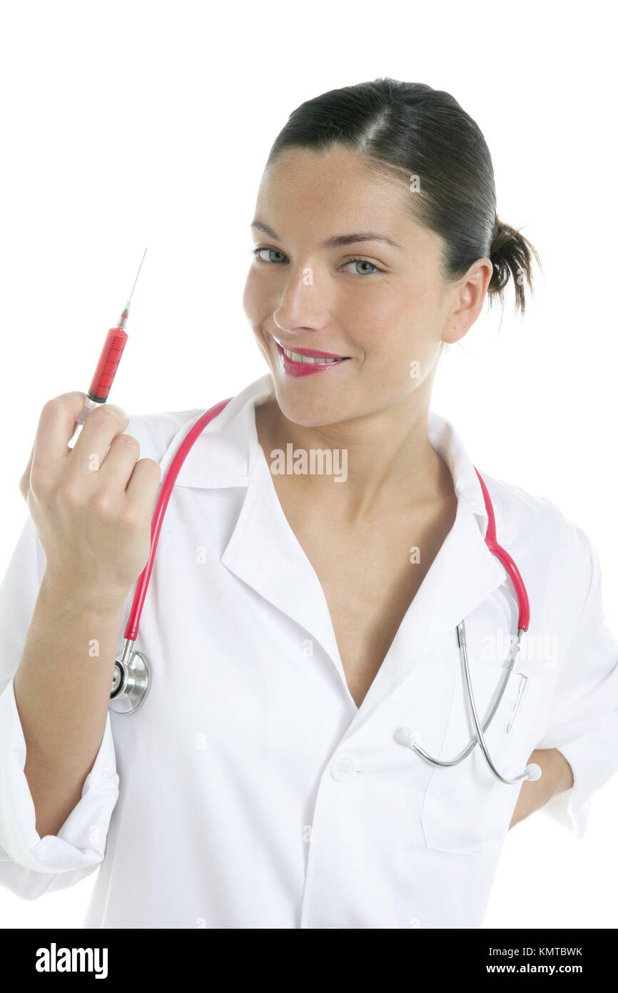 Doctor red. Женщина со шприцом. Врач в Красном. Красный врач женщина. Врачи в Красном оттенке.