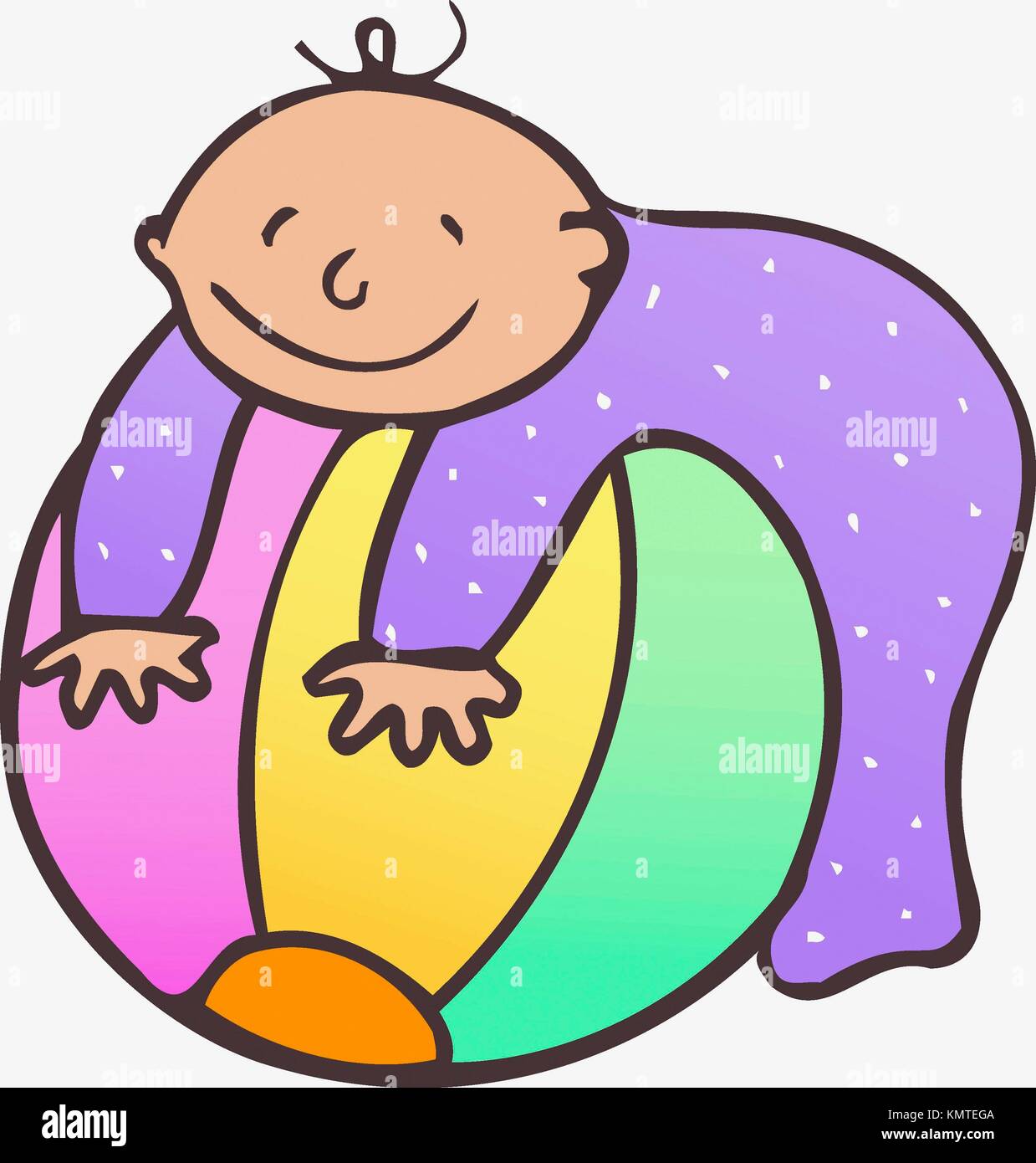 baby with a big ball at home Stock Photo Alamy