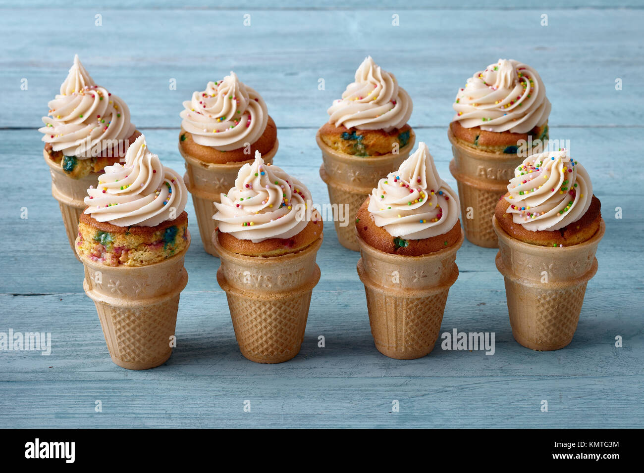 Ice cream cone cupcakes Stock Photo